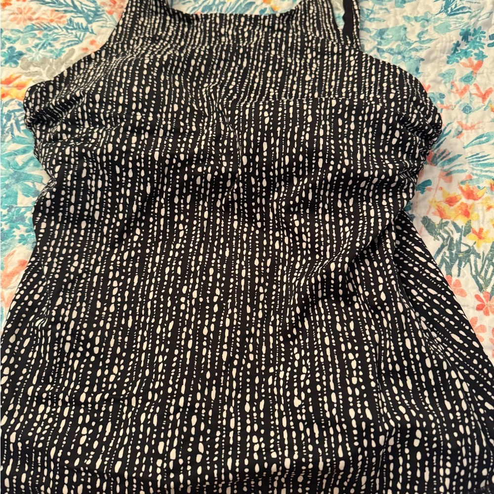 Athleta Black and White Striped Tank Top
